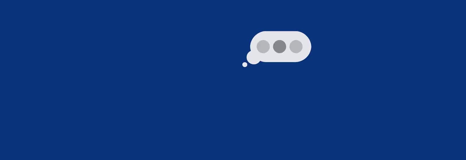 Una burbuja de escritura con tres puntos, como en una conversación por texto
